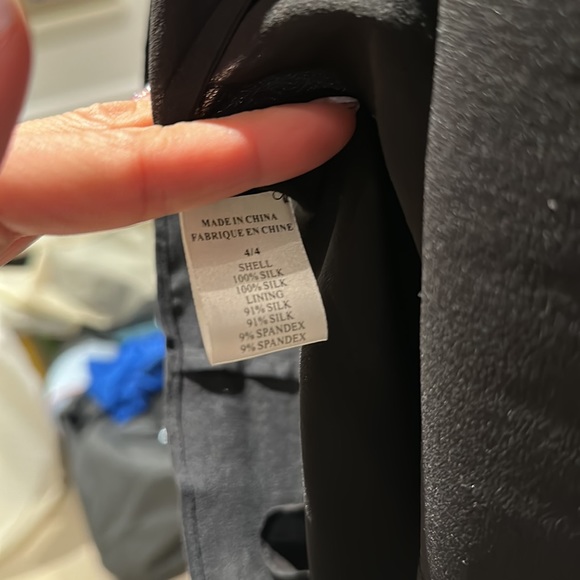 Theory black sleeveless silk dress with beads and crystal. - Picture 5 of 6